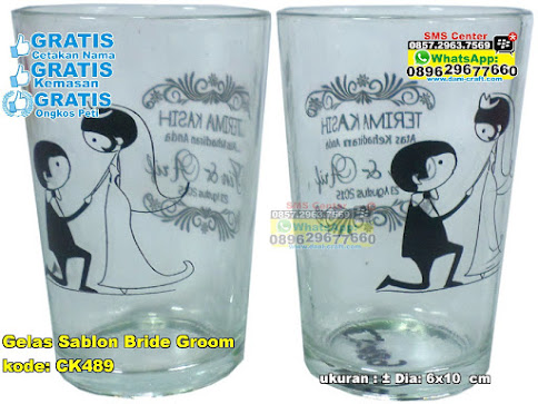Gelas Sablon Bride Groom jual