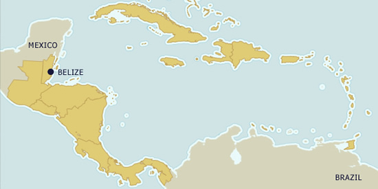 Belize on the map Belize on the map
