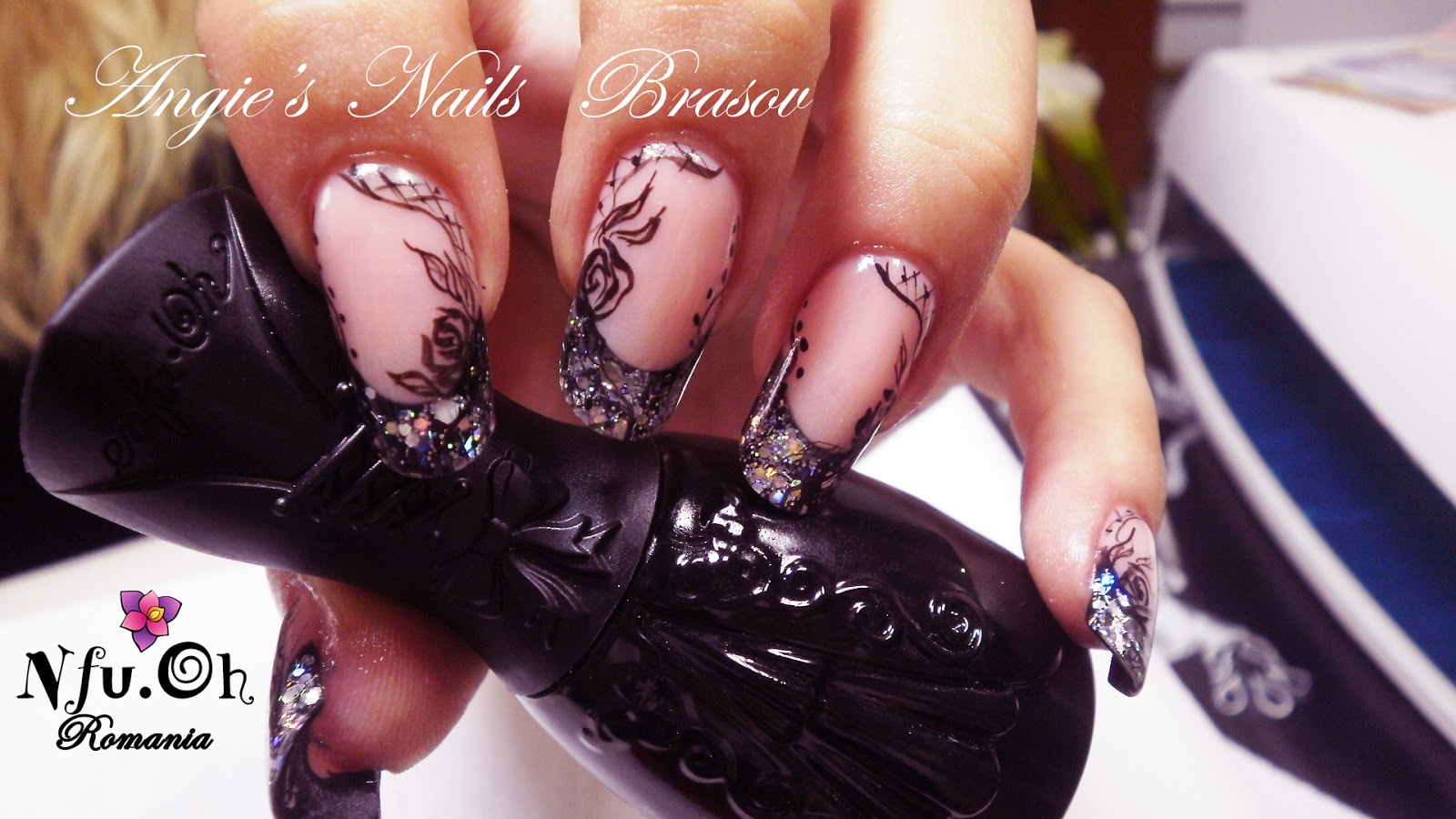 Angie's Nails Brasov Unghii false acrylFun French (portelan Nfu Oh