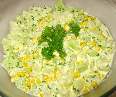 Chayotes con Crema y Elote