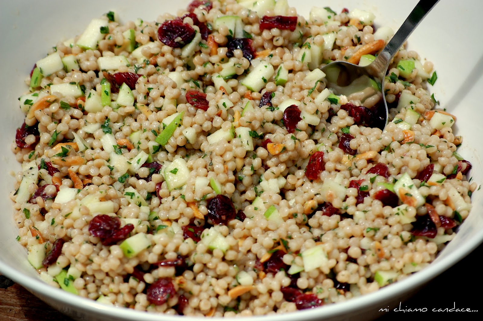 Mi Chiamo Candace... Israeli Couscous Salad with Apples, Cranberries