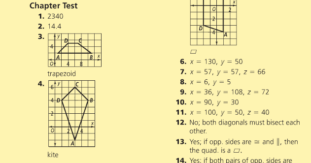 Geometry homework answers