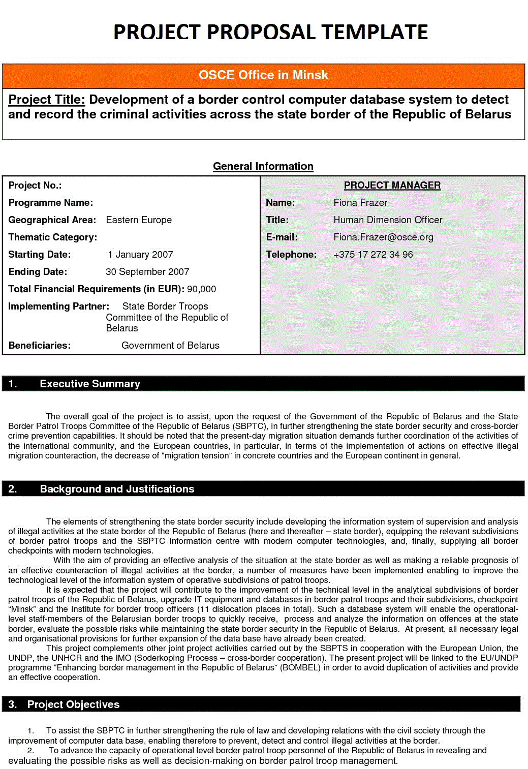 business proposal letter: Project Proposal Template Inside Business Improvement Proposal Template