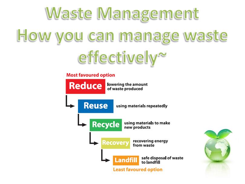 Waste ManagementHow YOU can manage waste effectly