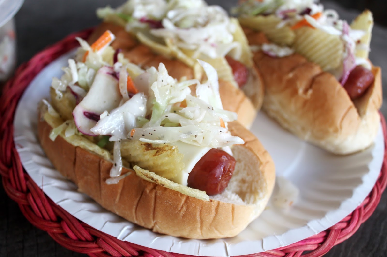 EAT+SLEEP+MAKE FOOD Slaw Dogs and Vinegar Coleslaw Recipe
