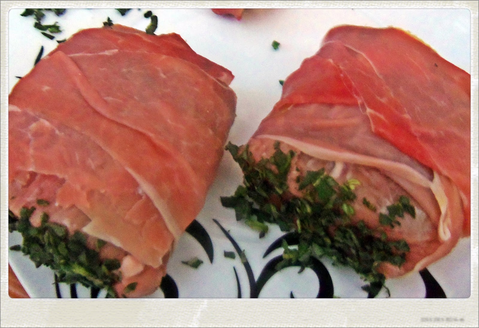 You've Got Meal! Prosciutto Wrapped Beef Tenderloin, Mushroom and Spinach Sauté and Polenta