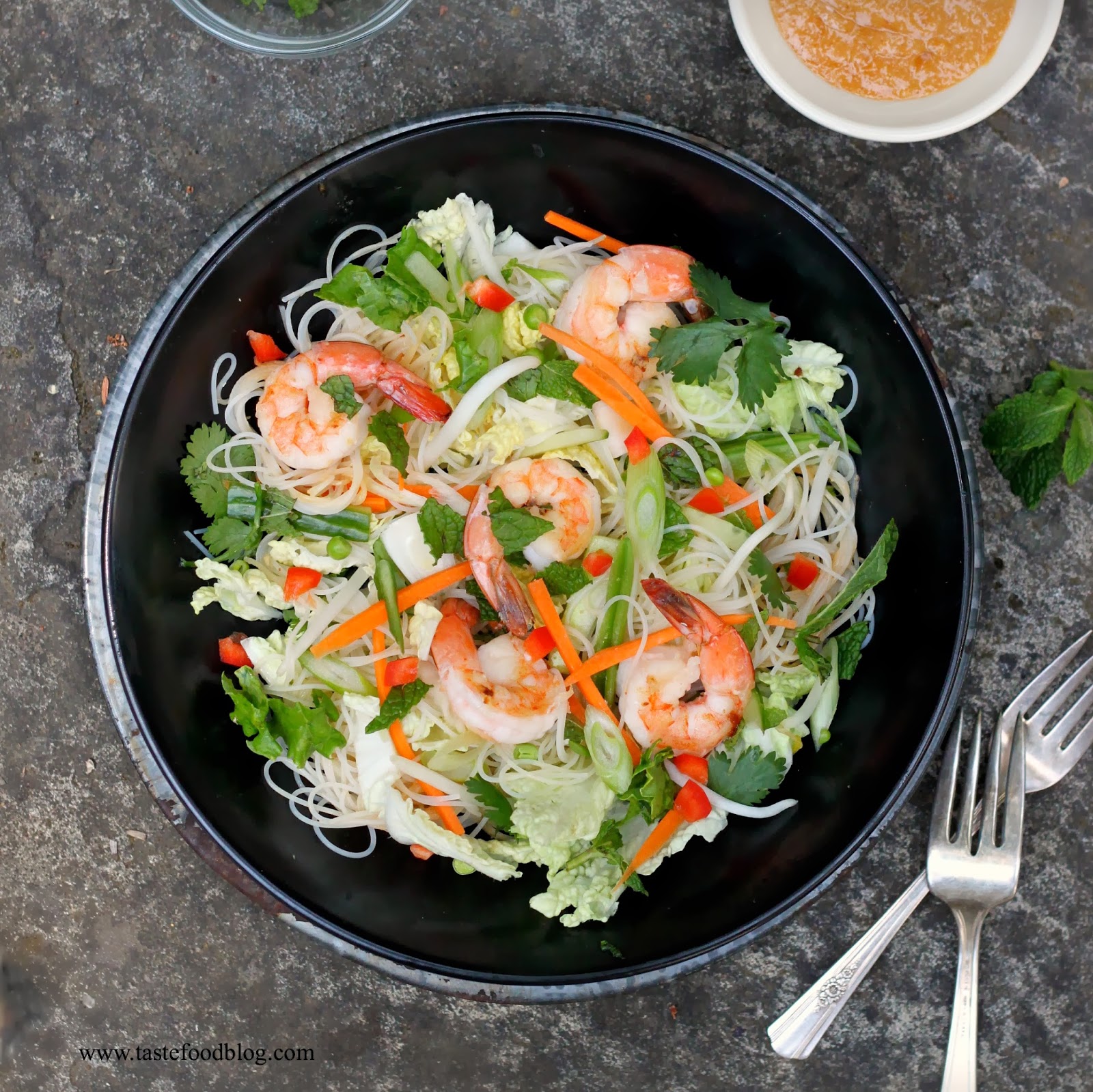 Homemade Lemon Cake Cold Vietnamese Shrimp and Noodle Salad