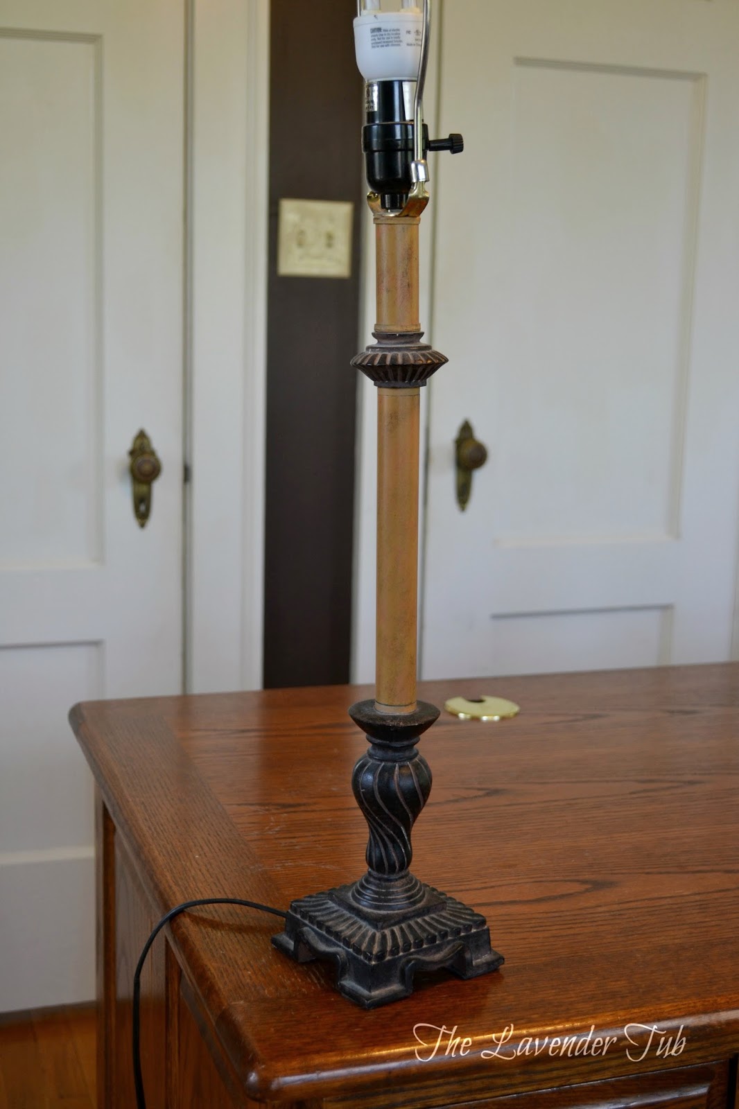 The Lavender Tub Display Pedestal Made From Old Lamp Base