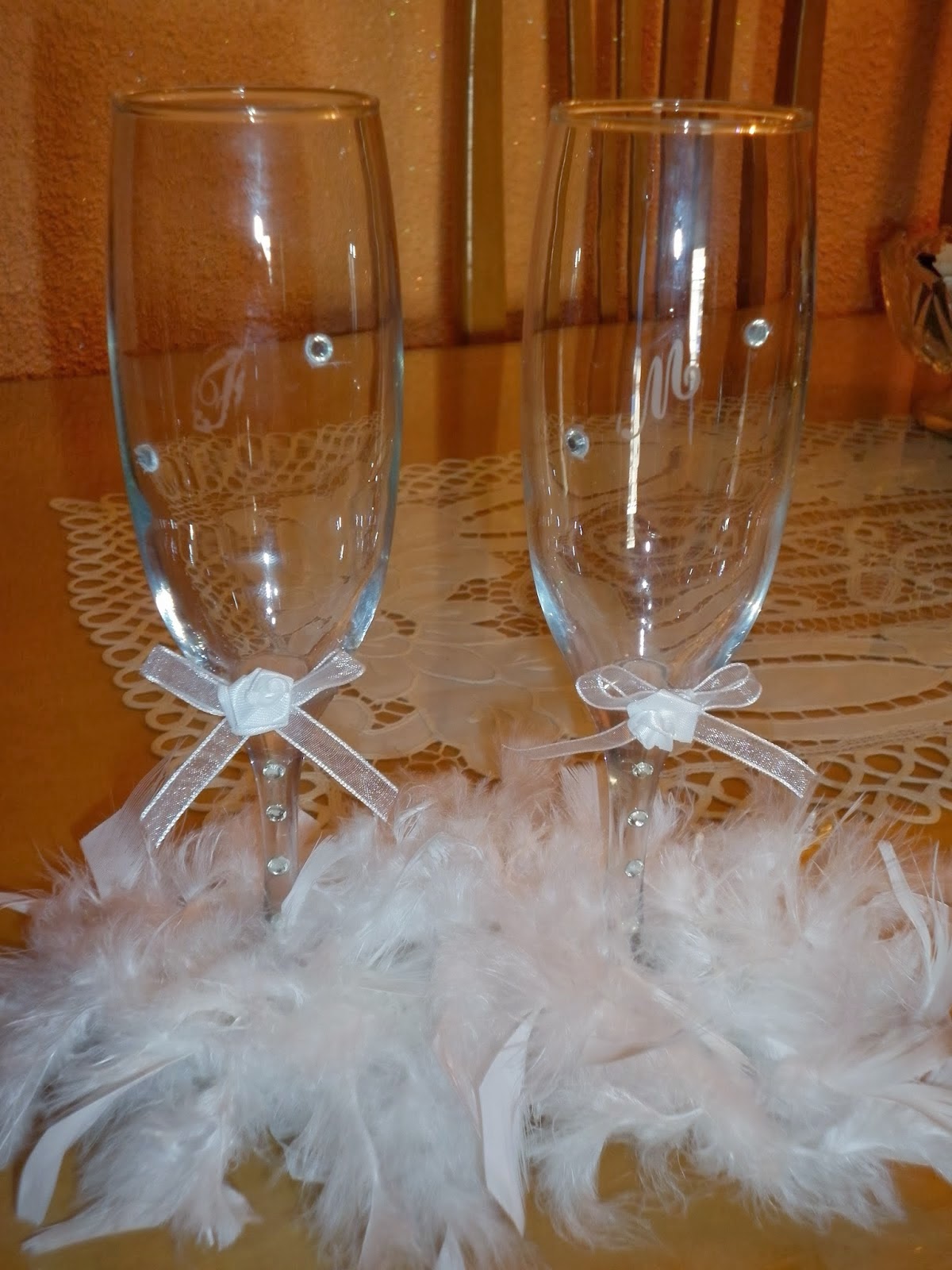 Copas Decoradas Para Boda Con Plumas Copas Decoradas Para Boda Con Plumas