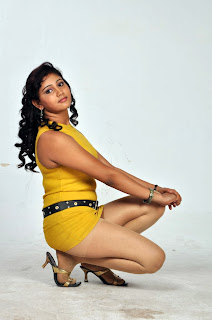 Amrutha Valli in Hot yellow mini skirt showing milky thigh1