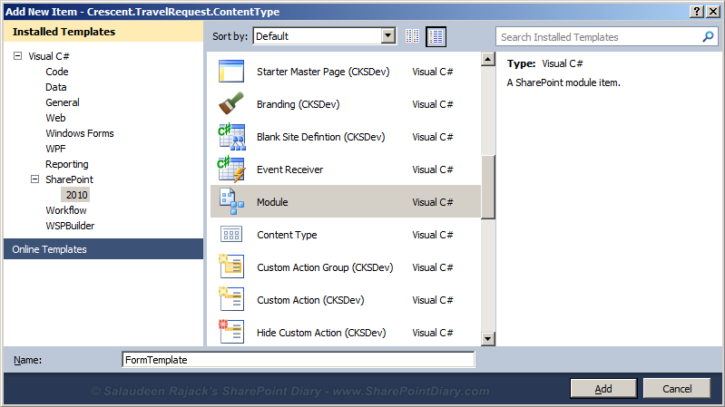 Custom Content Type using Visual Studio Custom Content Type using Visual Studio