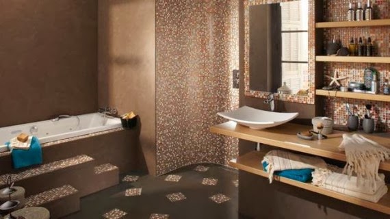 Baños modernos en color marrón - Colores en Casa