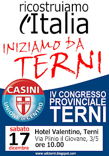 Ricostruiamo l'Italia, INIZIAMO DA TERNI - III CONGRESSO PROVINCIALE UDC TERNI