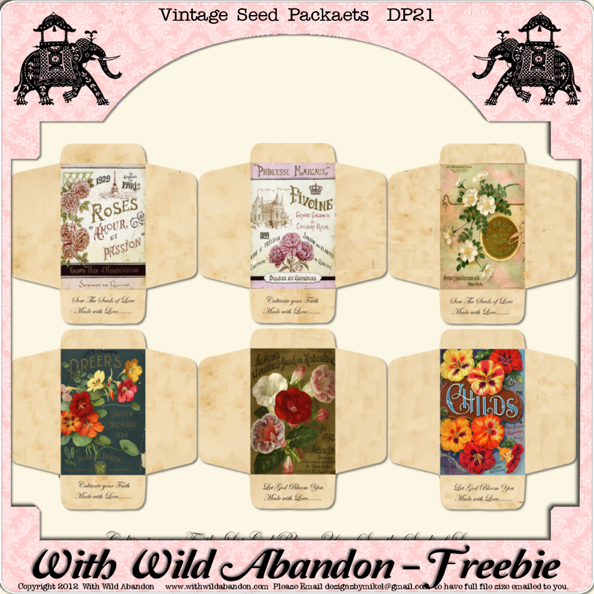 With Wild Abandon Seed Packets Freebie Printable