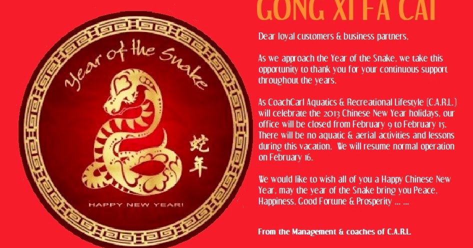 SKYDIVE CLUB: CHINESE NEW YEAR CLOSURE NOTICE