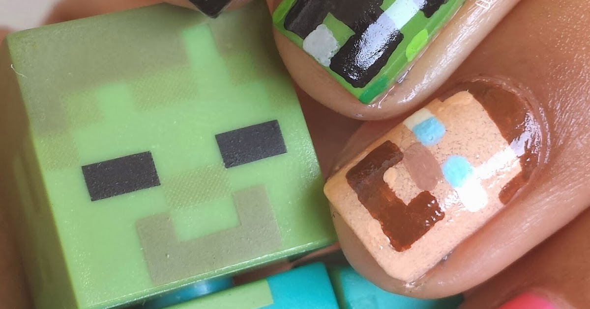 Nail Doodlers Minecraft nails!