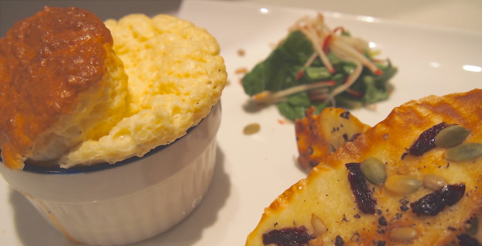 EpiCurious Generations Pepper Boursin Soufflé with Cherry, Pumpkin