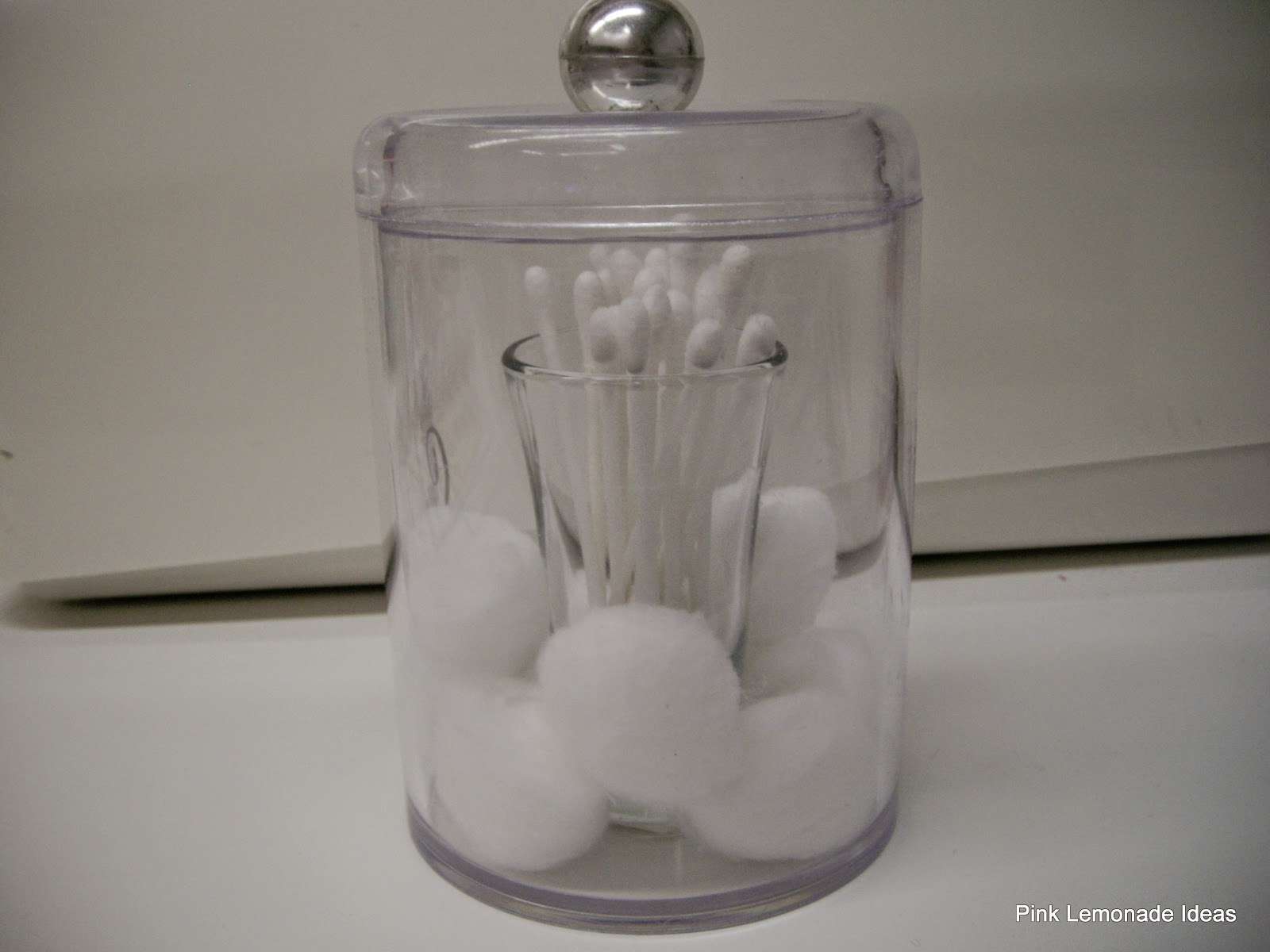 Pink Lemonade Ideas Bathroom Organization Cotton Balls and Qtips