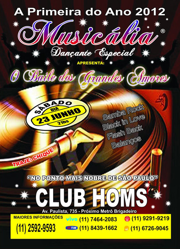 Musicaliando tem baile marcado para abril no Club Homs