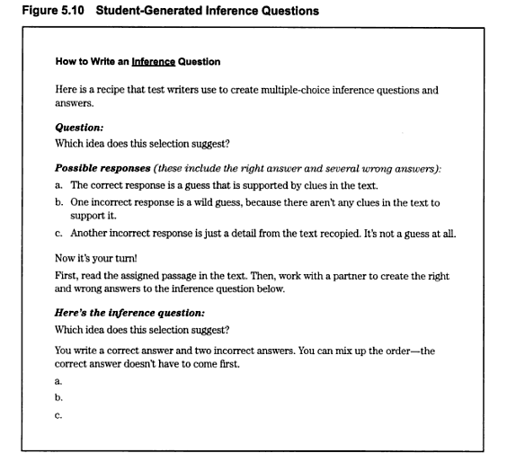 Inference questions examples ks2 picture