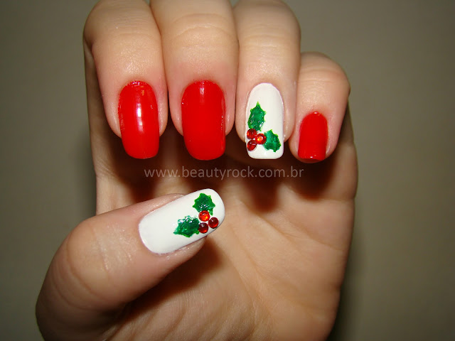 Unhas decoradas Natal, nail art, como fazer