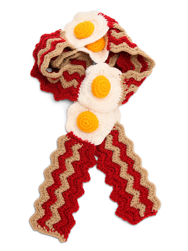 Bacon Dippers Gallery Bacon Egg Crocheted Scarf