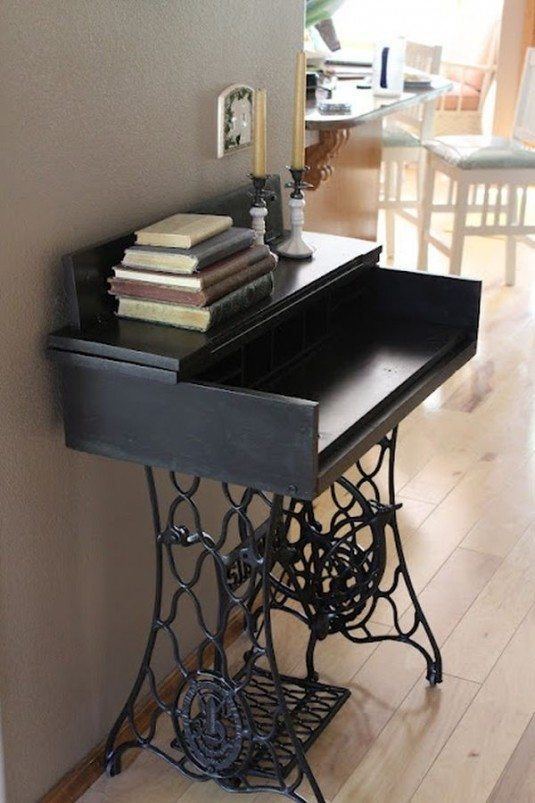 Repurposed Sewing Machine Tables Do it yourself ideas and projects