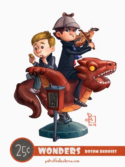 05-Sherlock-Holmes-and-Dr-Watson-Patrick-Ballesteros-25-Cent-Wonders-Drawings-www-designstack-co