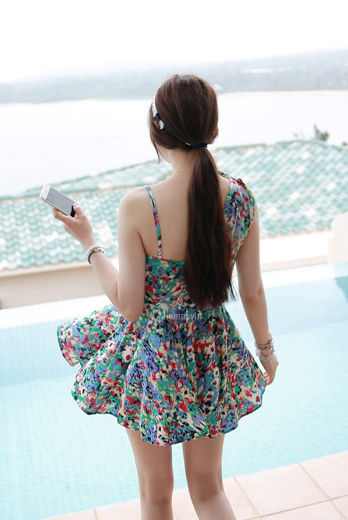 [Miamasvin] Abstract Print Swim Dress KSTYLICK Latest Korean Fashion KPop Styles