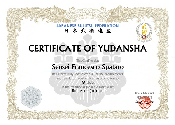 J.B.F. - Certificate of  Yudansha