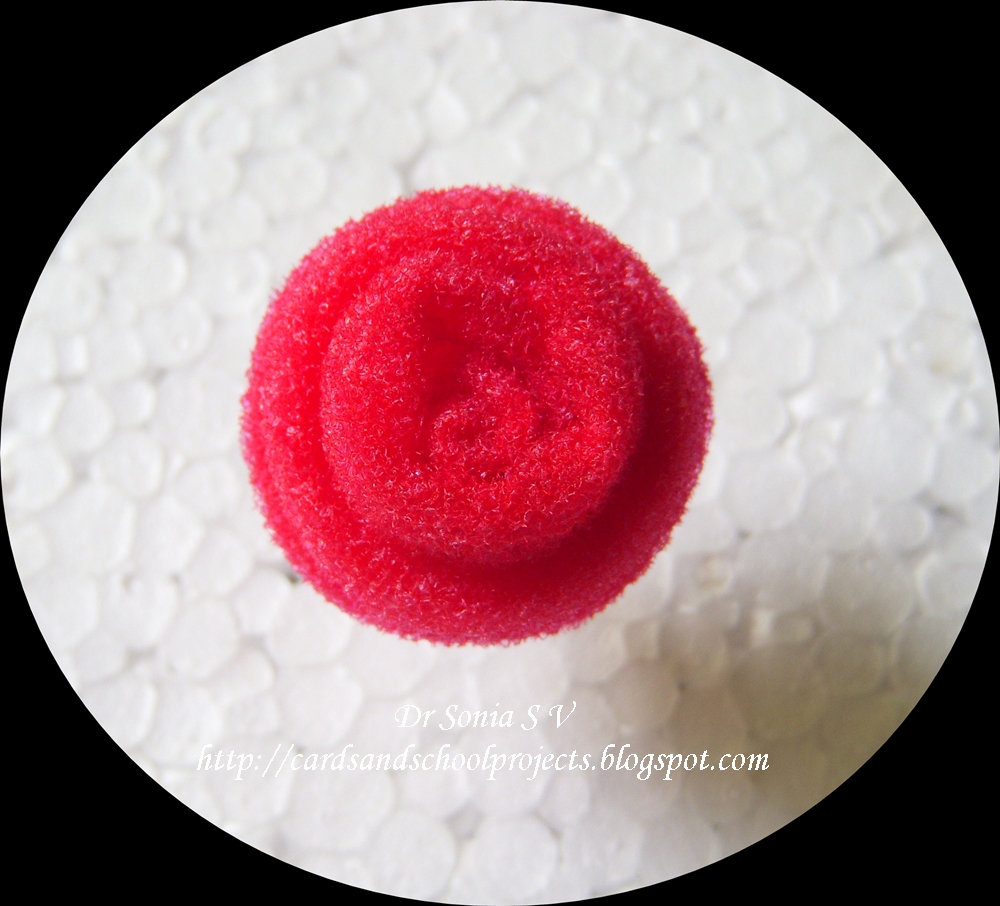 Cards ,Crafts ,Kids Projects How to make Sponge Rose Bud Flowers