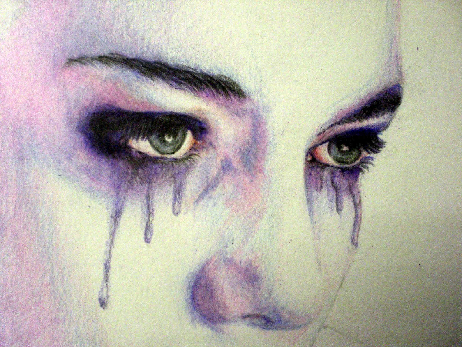 drawing girl crying