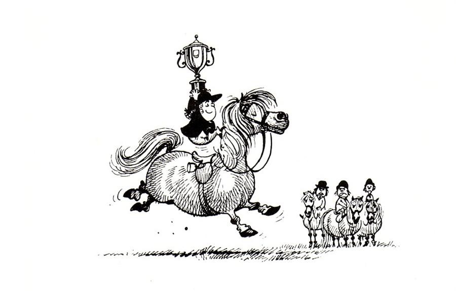 Bildresultat för häst och ryttare tecknat thelwell