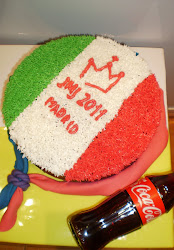 tarta de bandera italiana.
