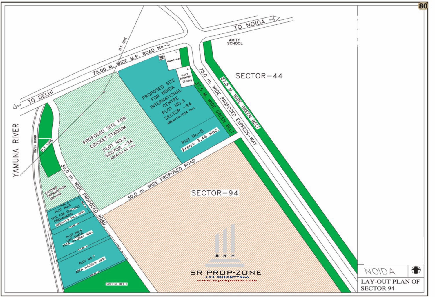 Layout Plan of Noida Sector94 HD Map Ecotech Industry [Industrial