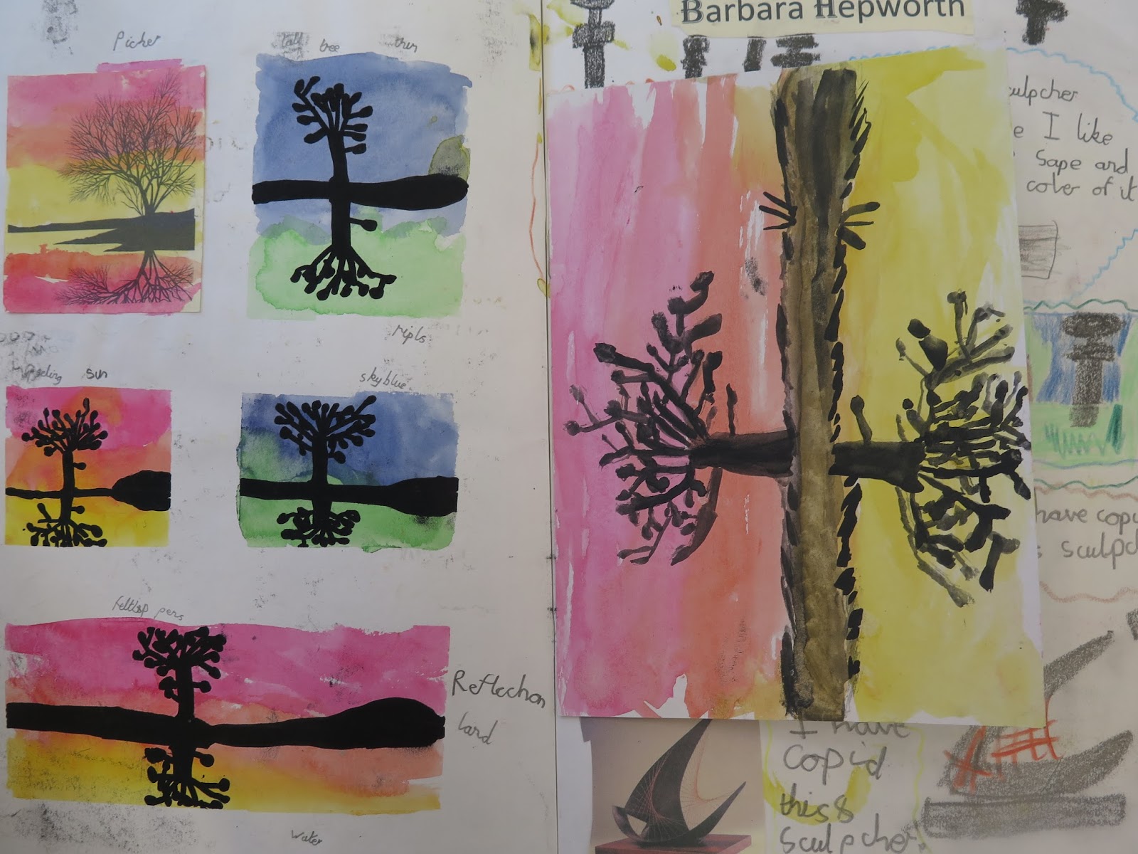 Gomersal Primary School Art Example Sketchbook pages Year 3