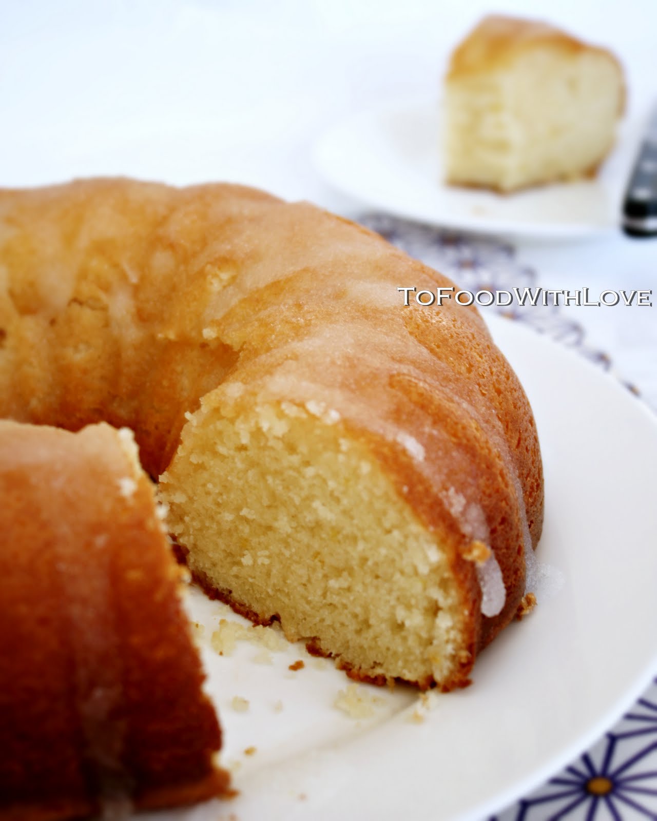 To Food with Love Frosted Lemon Yoghurt Cake