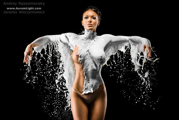 jaroslav aurumlight fotografia mulheres nuas vestindo leite água