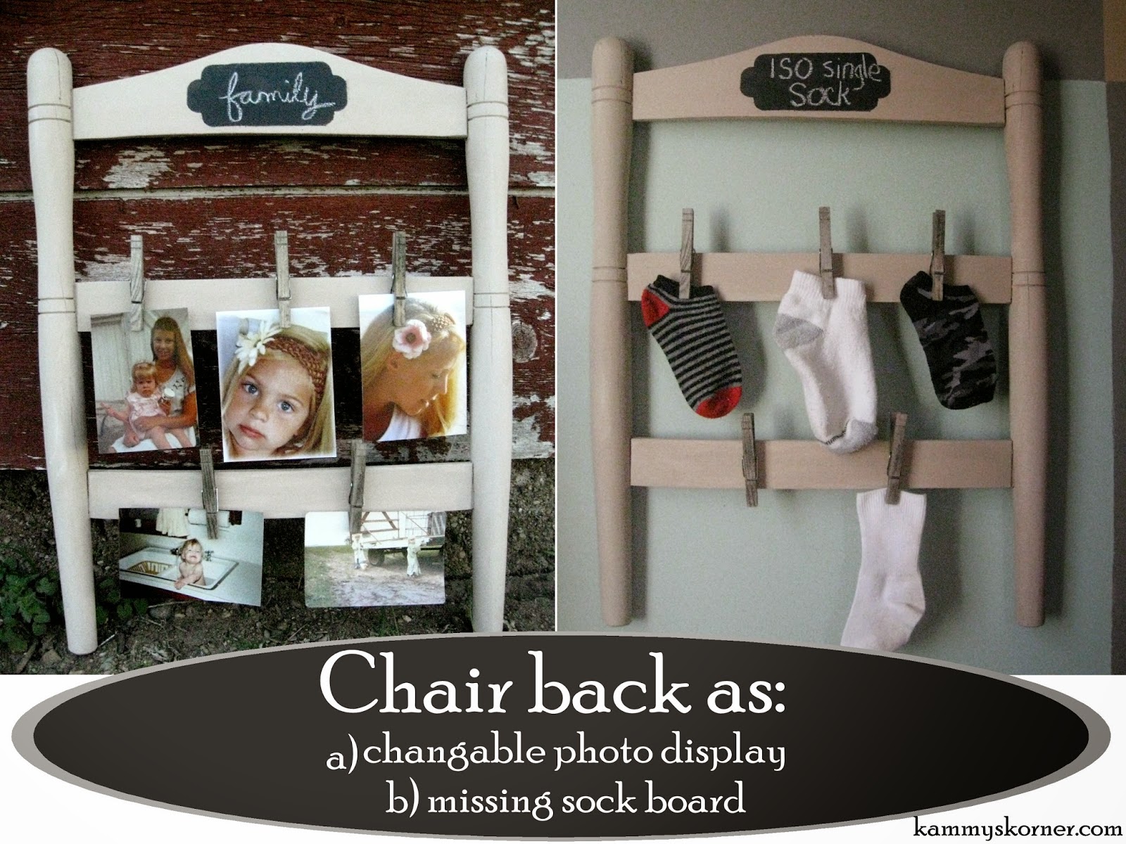 Kammy S Korner Repurposed Chair Back Two Ways