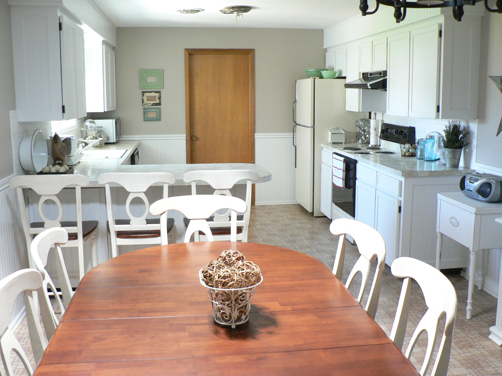Degrease kitchen cabinets have plans for the door. I am going to add some decorative moulding