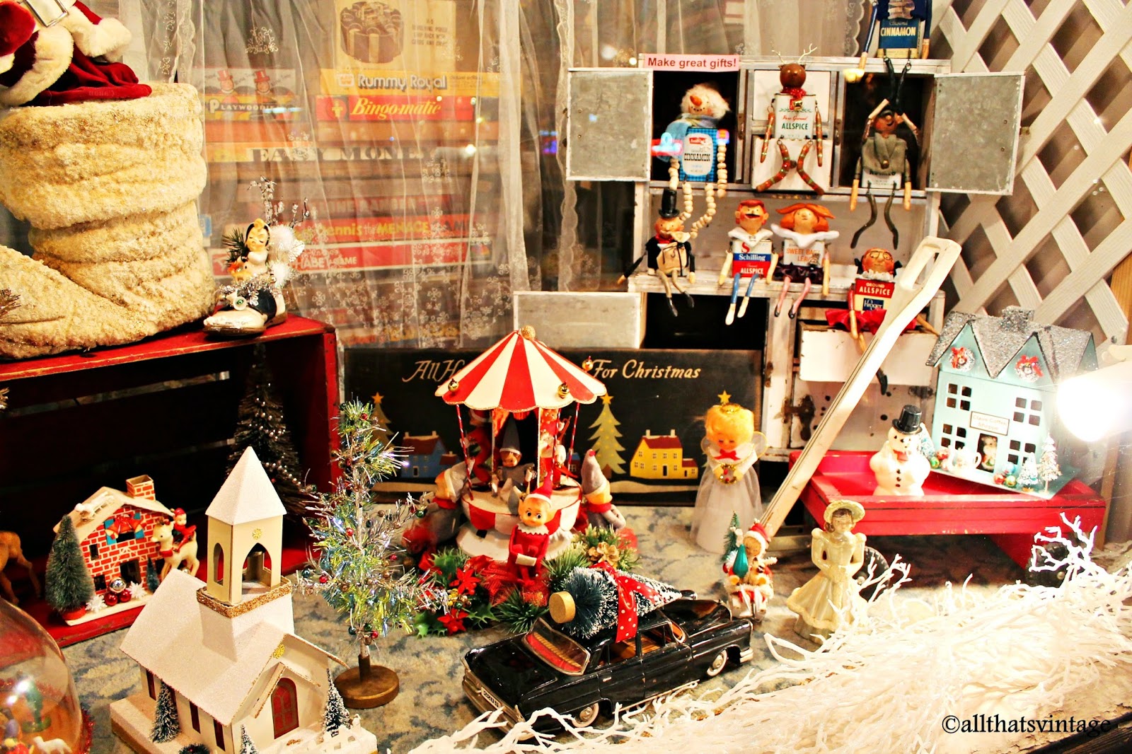 All That's Vintage Christmas Window Displays in Galena