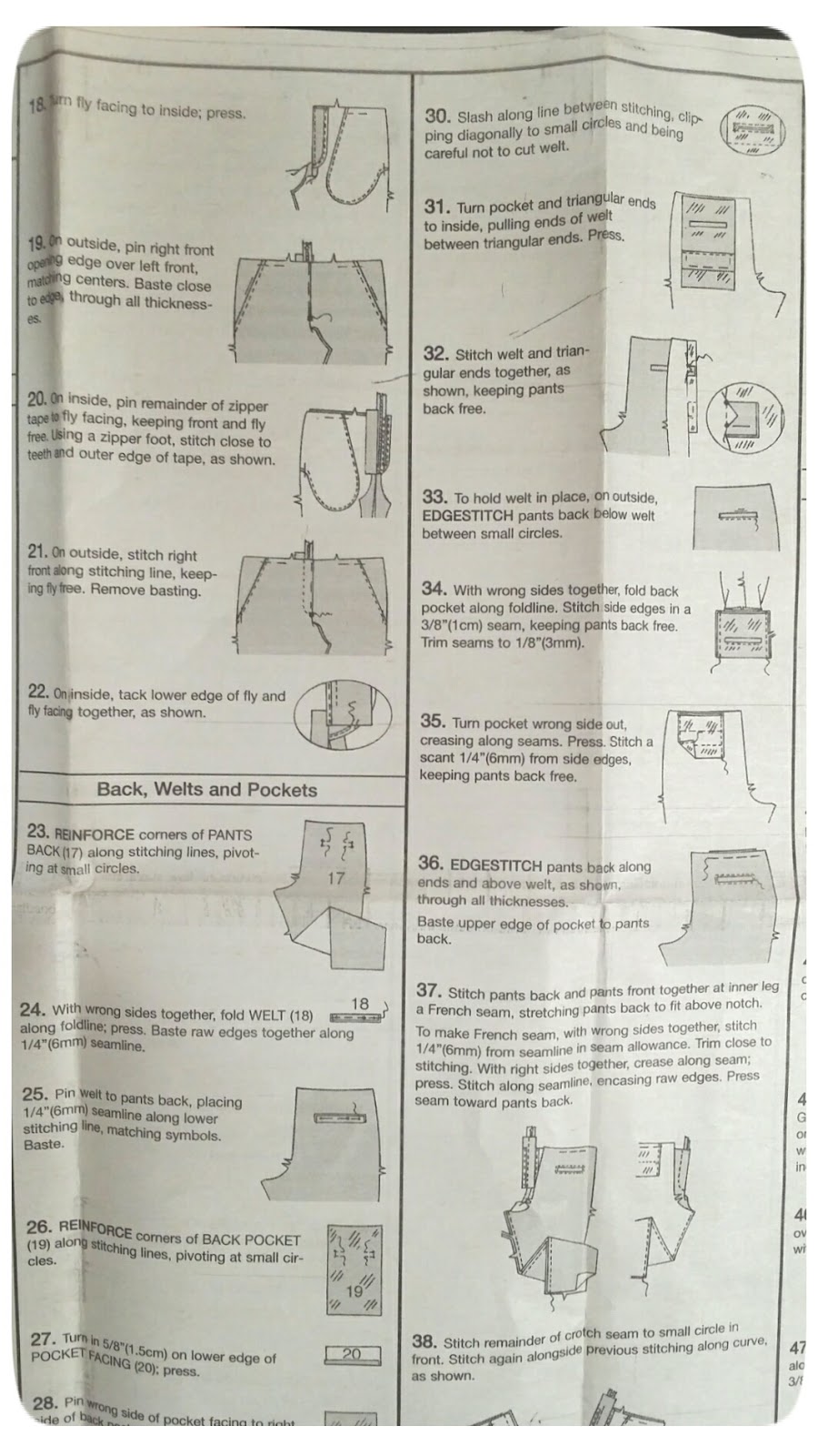 Erica Bunker  DIY Style! The Art of Cultivating a Stylish Wardrobe:  Horizontal Single-Welt Pocket Pictorial
