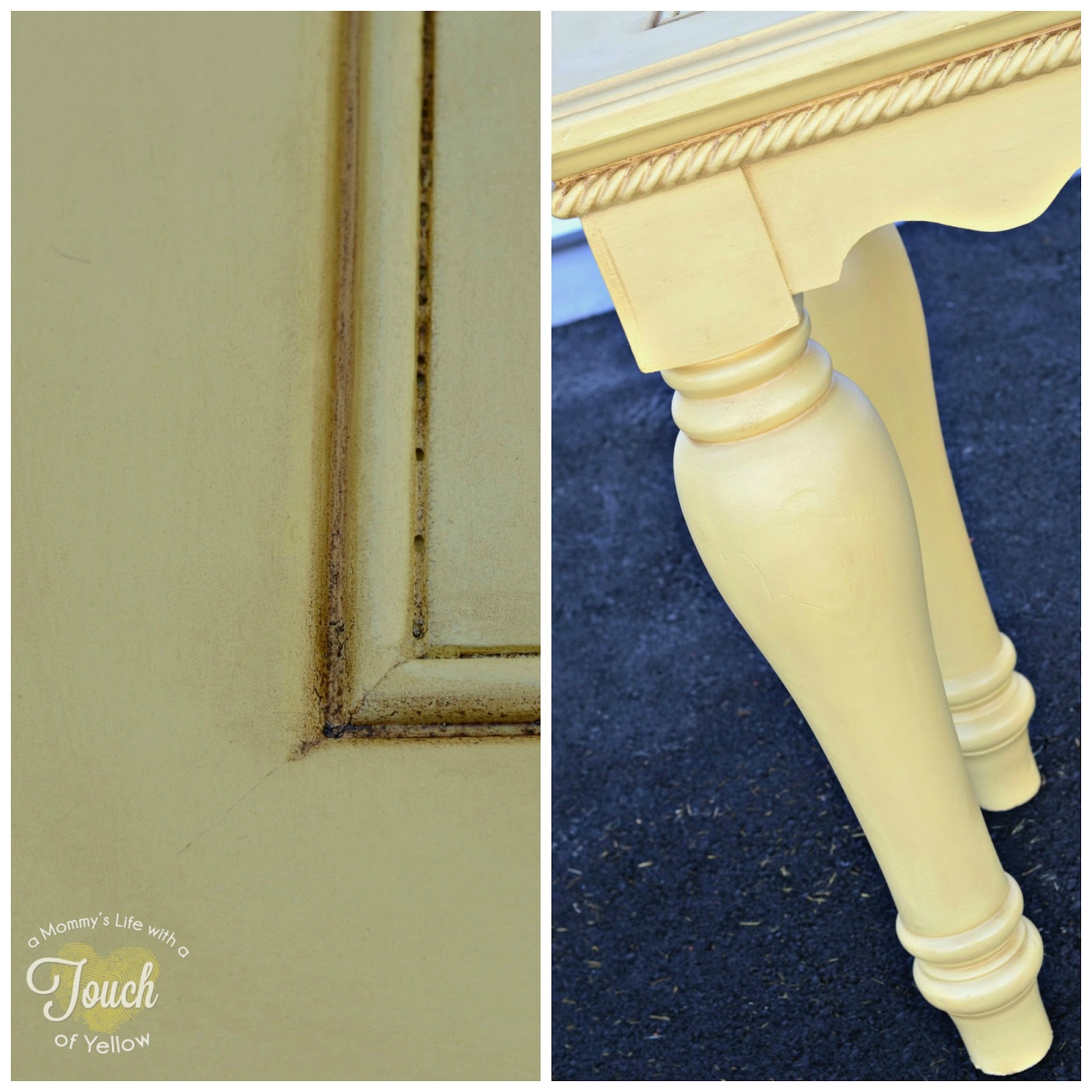 A mommy's life...with a touch of YELLOW Sofa Table Revamp {tutorial}