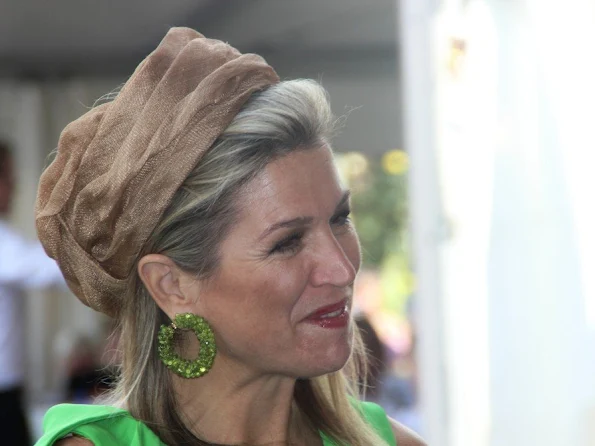 Queen Maxima of The Netherlands attends the official opening of the new nursing center 's Hamrik in Nieuwolda,