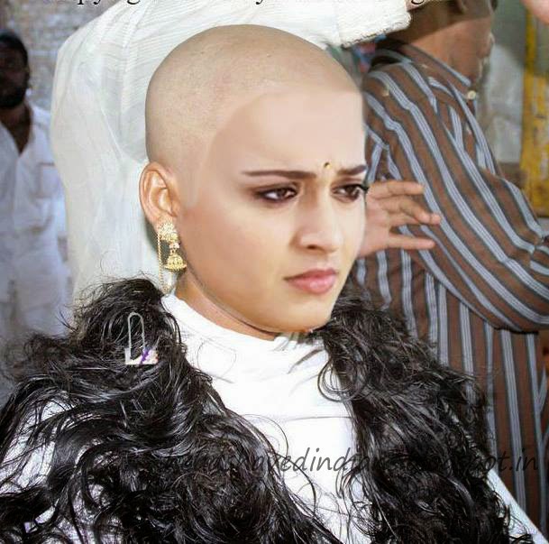 Actress shaved head
