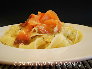 Tagliatelle Al Brandy Con Salmón Ahumado
