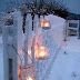 I love Christmas and Winter in New England!!! Bebe'!!! Great idea to hang the lanterns on the picket fence!!! So cozy and festive!!!