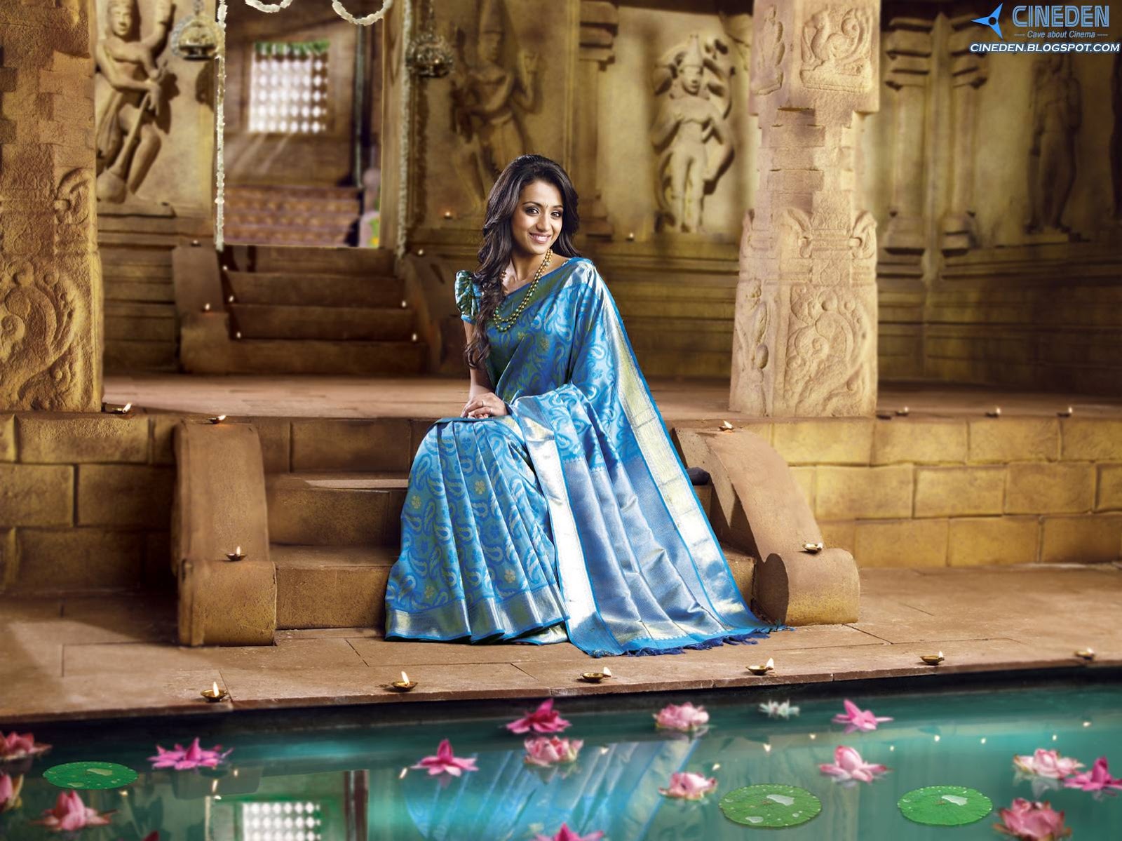 Trisha Krishnan hot Stills in Silk Saree from Pothys Advertisement