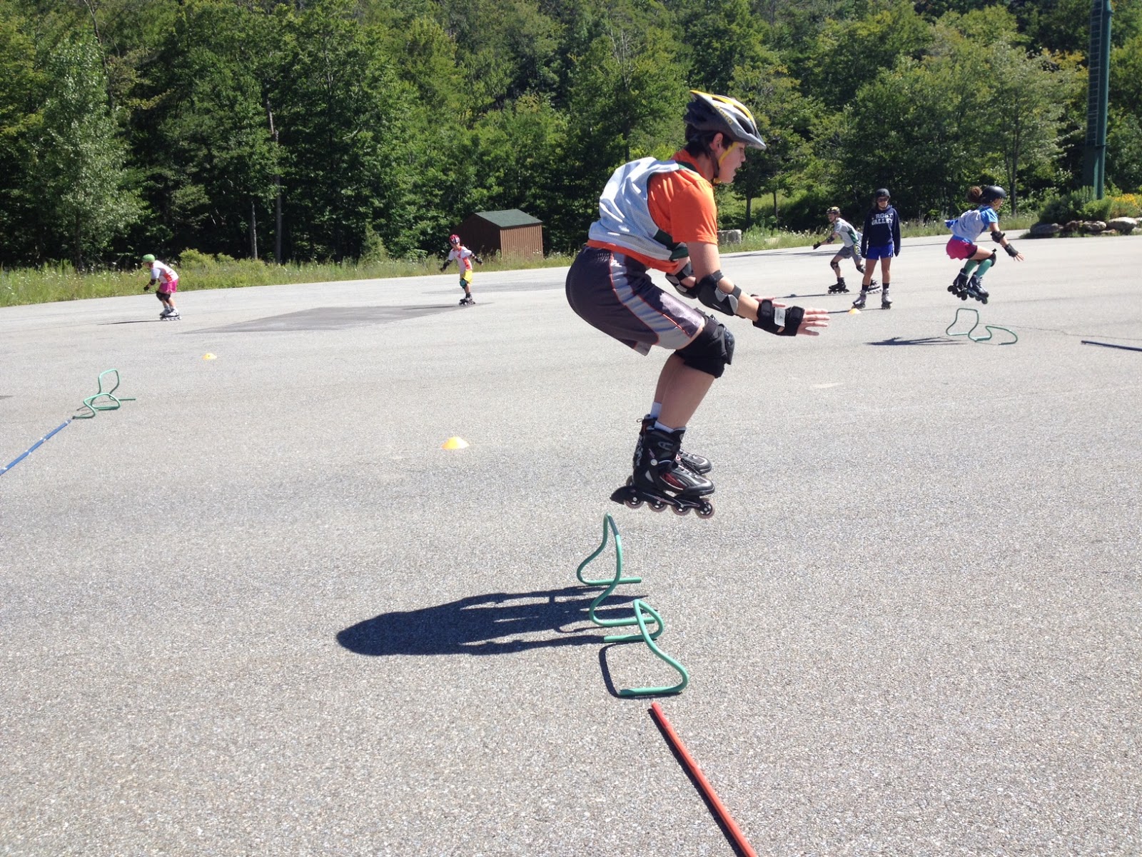 Stowe Dryland Ski Camp Day 2 Basic Athletic Stance on Skates