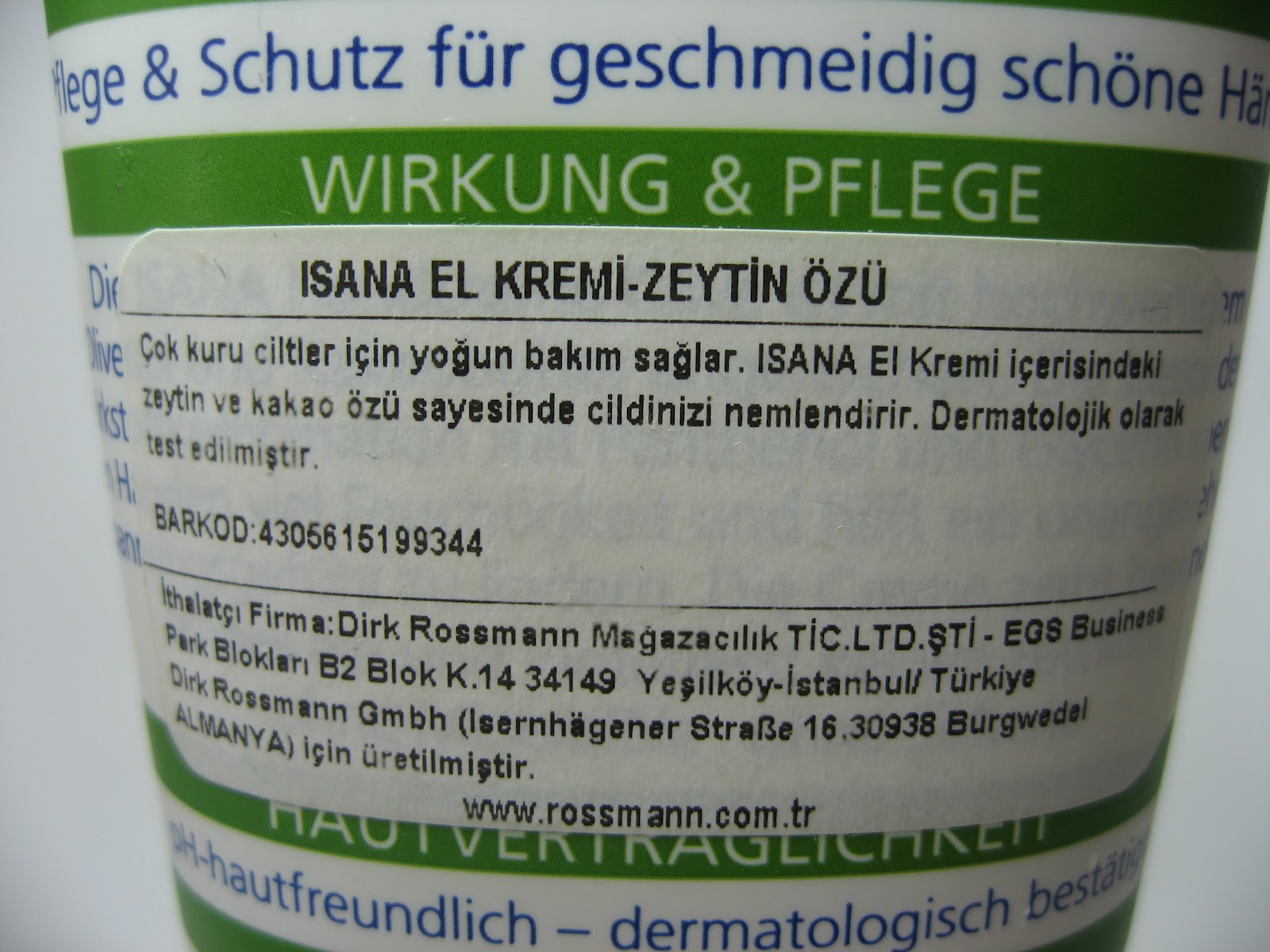 Test Ediyorum Isana Olive El Kremi